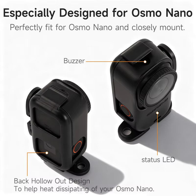 DJI Osmo Nano Zweimodus-Aktionshalterung in Schwarz mit faltbarem Schutzrahmen für vertikale und horizontale Aufnahmen - Bild 6