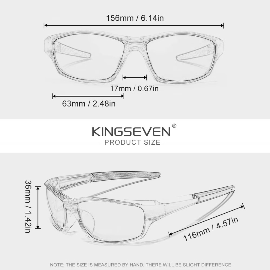 KINGSEVEN Sonnenbrille Rechteckig, Unisex, Vollrand, polarisiert - Bild 2