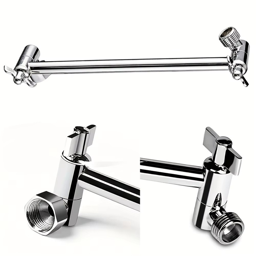 Duschkopf-Verlängerungsarm aus massivem Messing in Schwarz oder Silber, Länge: 27,9 cm - Bild 1