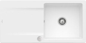 Villeroy & Boch Spüle Siluet in Stone White aus Keramik mit rundem Exzenterauslauf für die Aufsatzmontage Breite: 60 cm - Bild 1