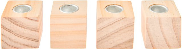 Rico Design Mini Kerzenhalter Würfel aus Holz in Natur für Kerzen mit Ø 1,2 cm - Bild 1