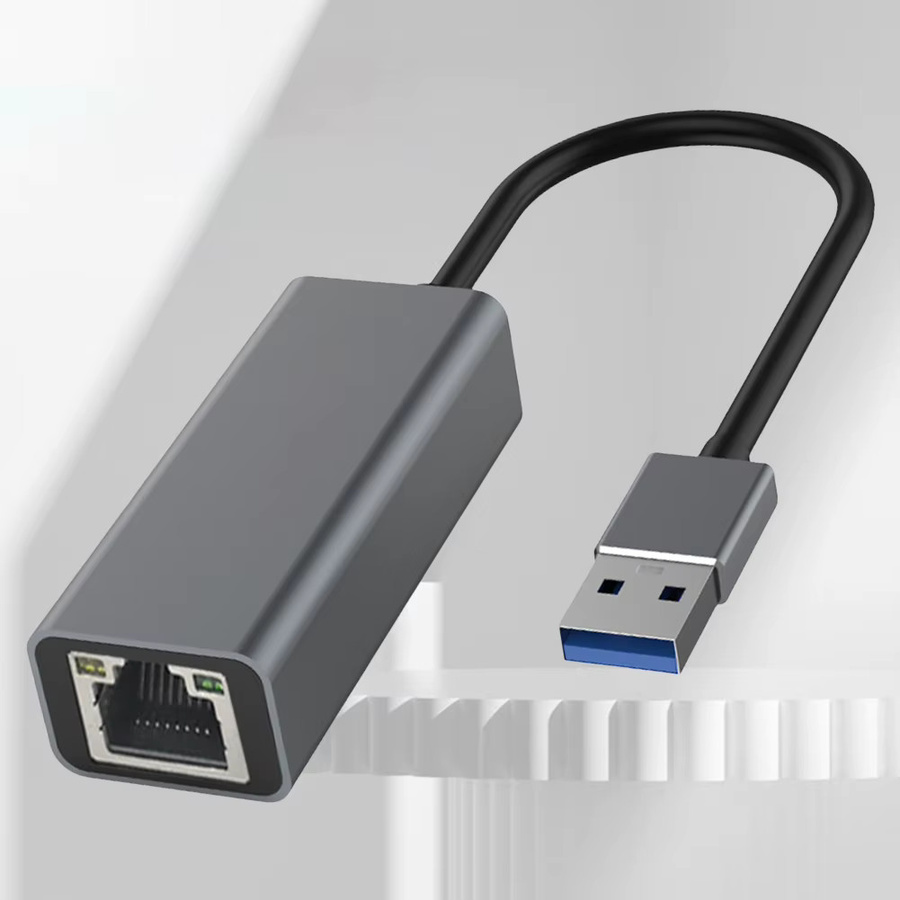 APWIKOGER USB-C Ethernet Adapter mit 1000 MBit/s LAN Anschluss für Laptop und PC in Grau - Bild 1