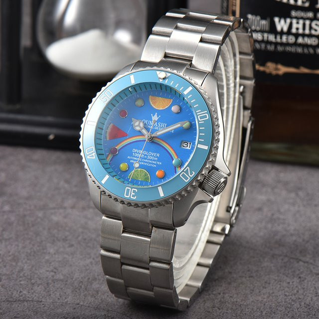 OUMASHI Armbanduhr Edelstahl, Automatik, 41 mm, Silber, Herren - Bild 1