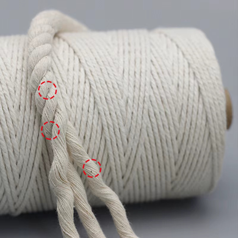 Baumwollgarn in Beige und Weiß zum Häkeln und Stricken - Bild 4