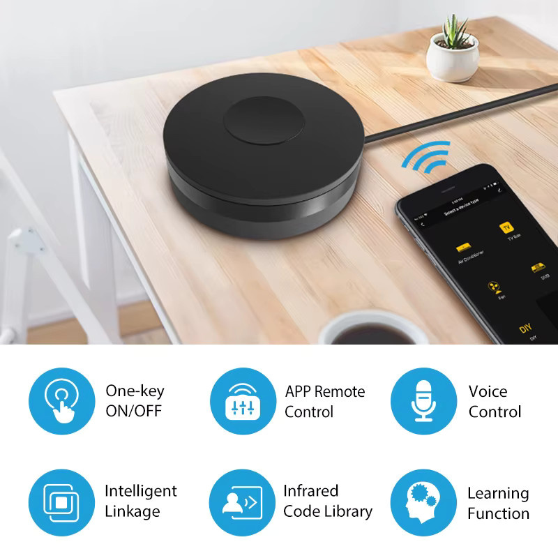 Tuya Smart Universalfernbedienung WiFi IR RF Controller in Schwarz für Alexa und Google Home zur Steuerung von Klimaanlagen und Haushaltsgeräten - Bild 3
