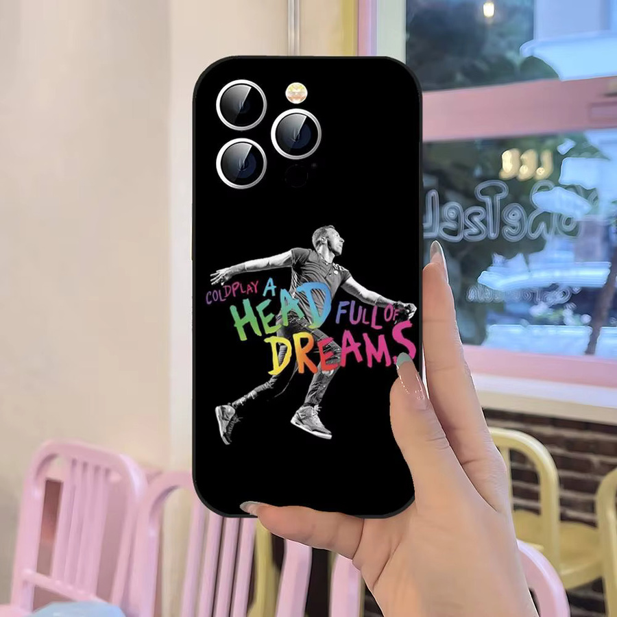 C-Coldplay Band Silikon Handyhülle für iPhone 11 bis 17 Pro Max in Schwarz Matt - Bild 3