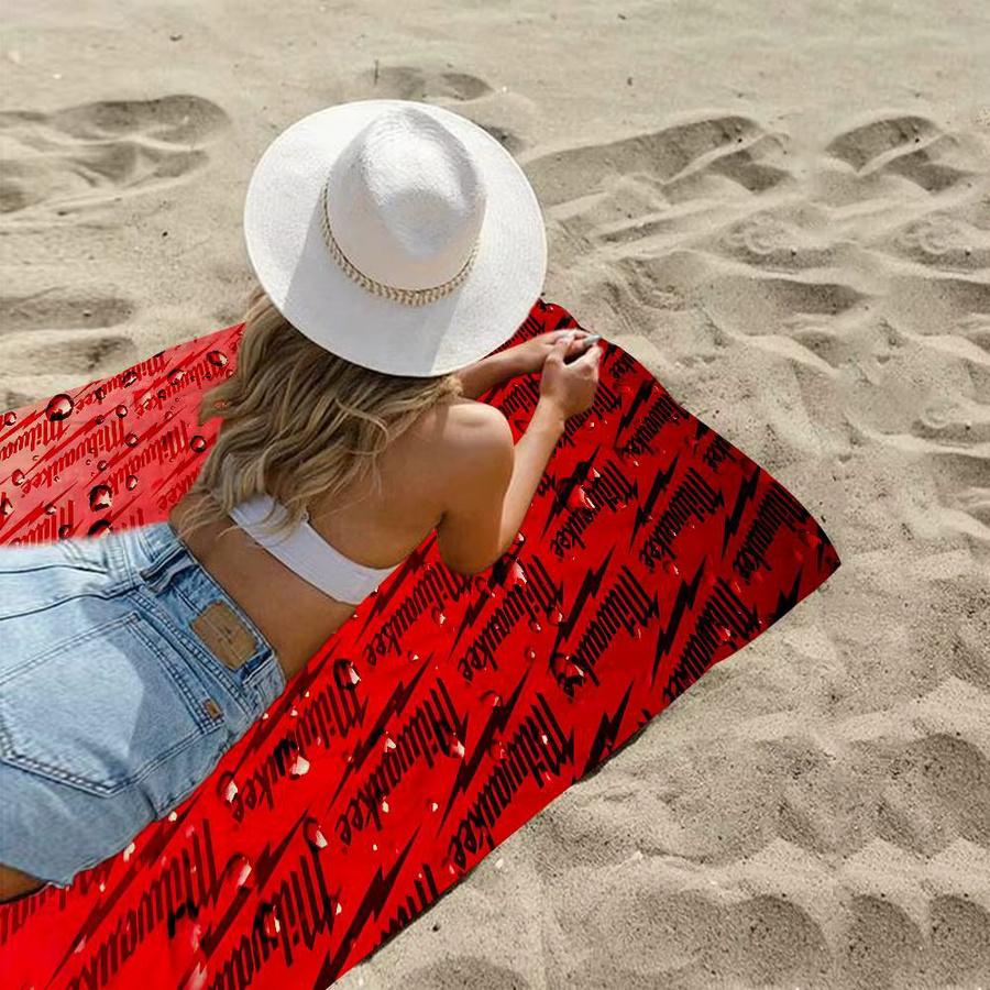 M-Milwaukee Mikrofaser-Strandtuch in Rot für Yoga, Schwimmen und Sport - Bild 3