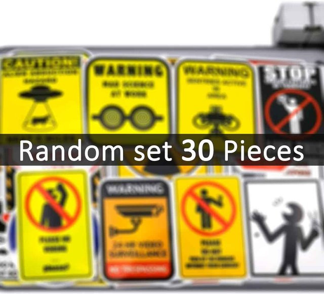 Warnaufkleber Set mit lustigen Slogans und Warnhinweisen für Laptop, Auto, Handy und Motorrad von Binchi Outdoor Product, Mehrfarbig, 50 Stück - Bild 1