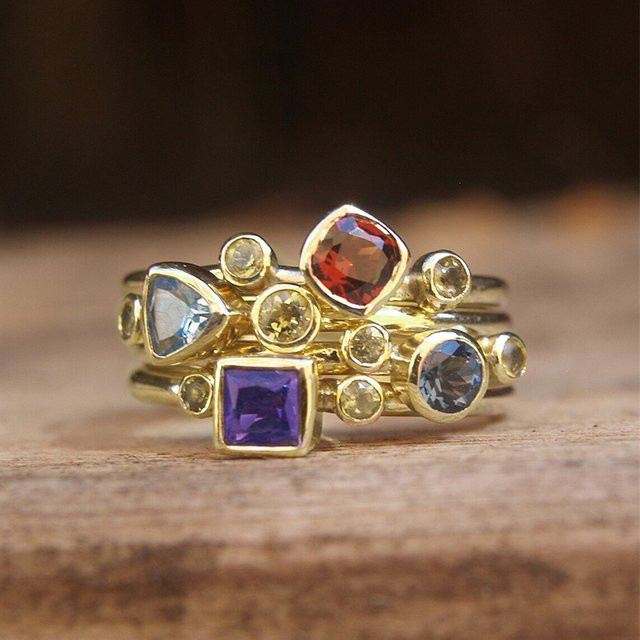 Huitan Ring, Bunt, Zirkonia, Gold, Damen, Vintage - Bild 1