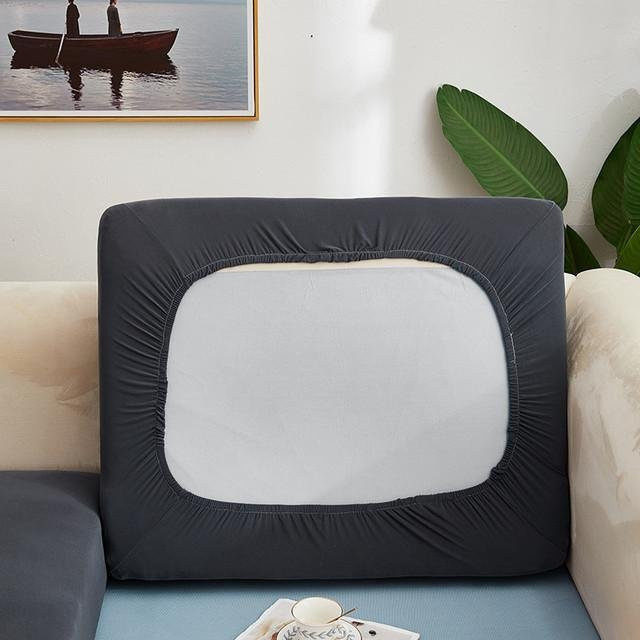 Housmife Sofa-Sitzkissenbezug aus Polyester in Grau, elastisch und waschbar, Seat Length: 50-65 cm - Bild 1