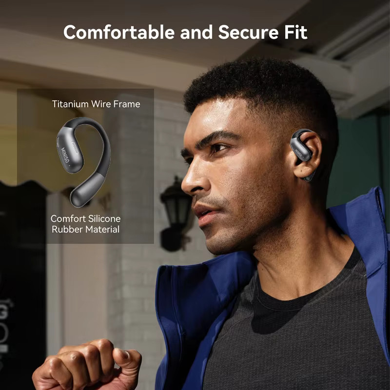 MINISO X28 Bluetooth-Headset 5.4 In-Ear Sport-Kopfhörer mit Geräuschunterdrückung und Knopfsteuerung in Schwarz - Bild 2