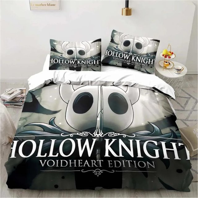 Hollow Knight Bettwäscheset mit 3D-Digitaldruck aus Mikrofaser, Grau, B/H: 133 x 70 cm - Bild 1