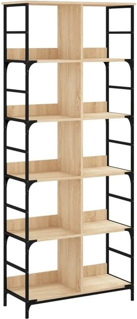 VidaXL Bücherregal im Industrial Design aus Holzwerkstoff und Metall, Farbe Braun, Sonoma-Eiche, B/T/H: 78,5 x 33 x 188,5 cm - Bild 1