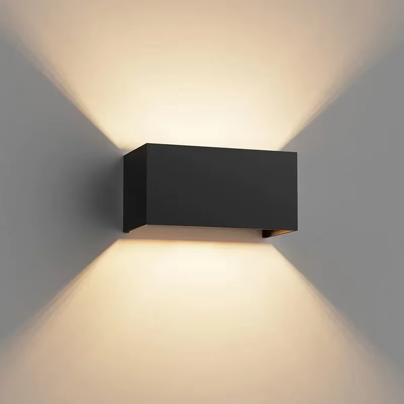 OSABO LED Wandleuchte aus Aluminium für Außen und Innen, Up-Down Licht, IP65 wasserdicht, modern rechteckig, Warmweiß, Schwarz oder Weiß - Bild 2