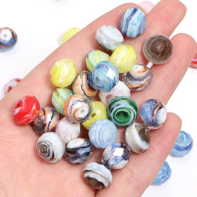 louleur Lampwork Abakus Perlen, Glas, facettiert, Unisex - Bild 1