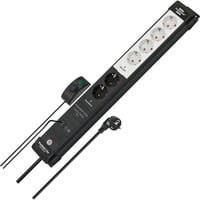 Brennenstuhl Premium-Line Comfort Switch Plus Steckdosenleiste 6-fach in Schwarz und Grau mit 2x permanenten Steckplätzen - Bild 1