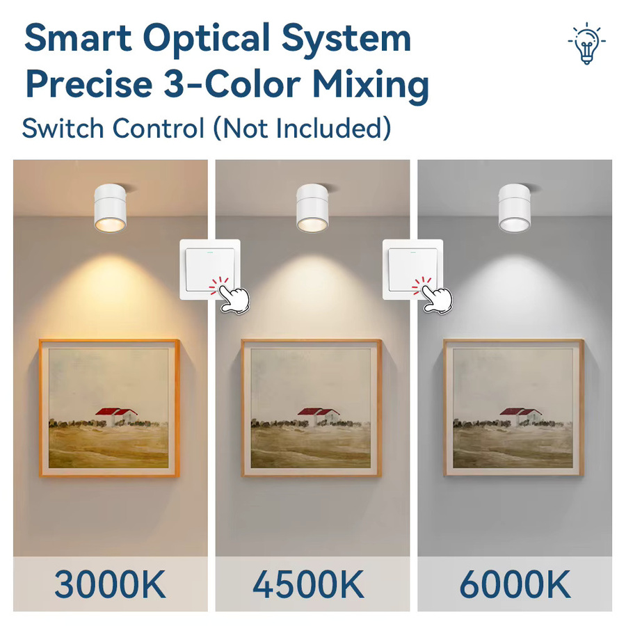 LANGYUE Faltbares LED-Spot-Downlight aus Aluminium zur Oberflächenmontage, verstellbar, 10 W, modern, ideal für Schlafzimmer und Küche - Bild 4