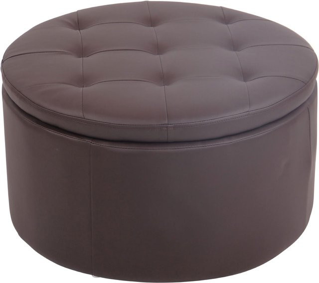 TPFLiving Sitzhocker Eva in Braun aus Kunstleder mit abnehmbarem Bezug, Form: Zylinder, B/T/H: 35 x 35 x 60 cm - Bild 1