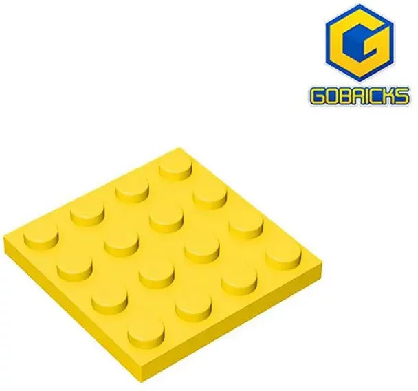 Gobricks GDS-519 Baustein, Platte 4 x 4, Gelb, Zubehör - Bild 1