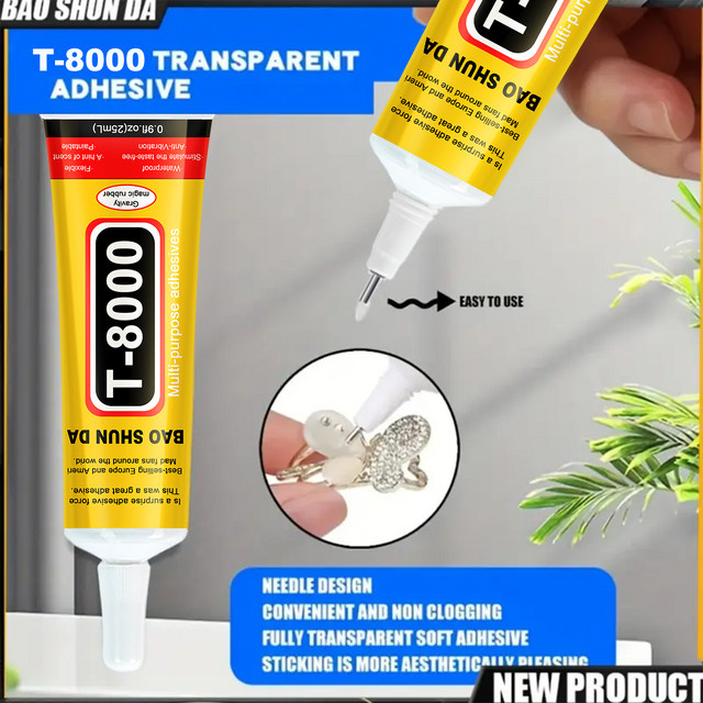 Transparenter Präzisionskleber T8000 für Schmuck, Strasssteine und Reparaturen in flüssiger Form - Bild 1