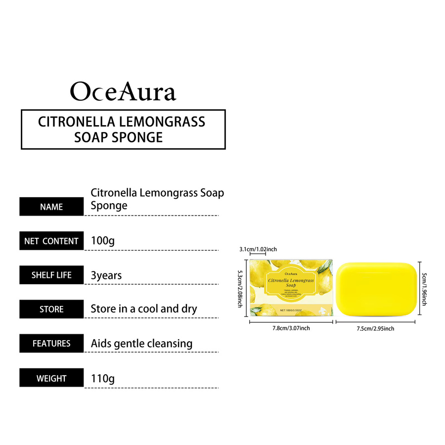 OCEAURA Zitronengras Waschseife, Unisex - Bild 2