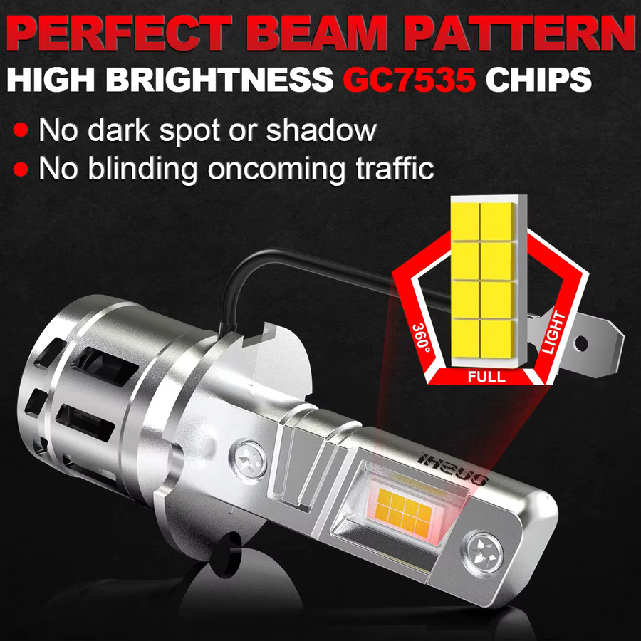 OUSHI 2 Stück H3 Auto-LED-Scheinwerferlampe, superhell, 6000 K, Weiß, mit Lüfter für Toyota Hilux und Ford - Bild 4