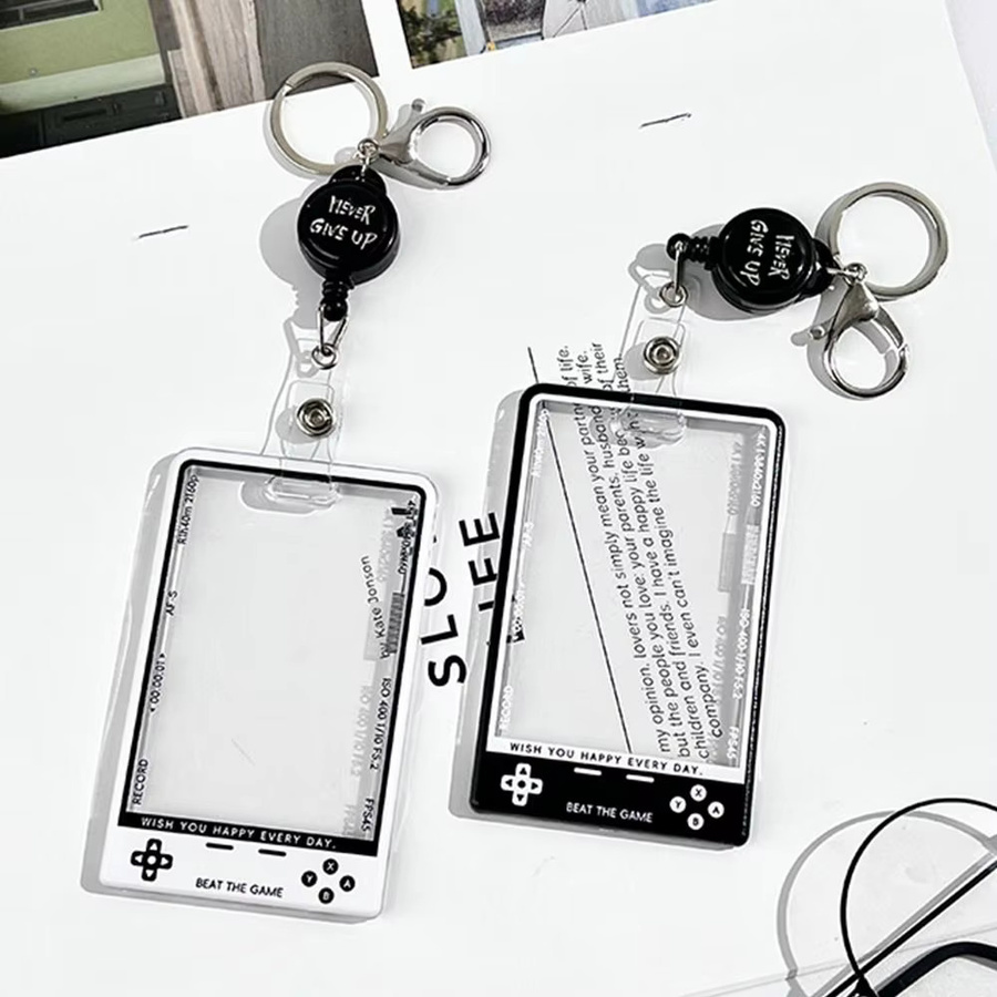 Transparenter Kpop Photocard Halter mit String aus Kunststoff in Schwarz und Transparent - Bild 3