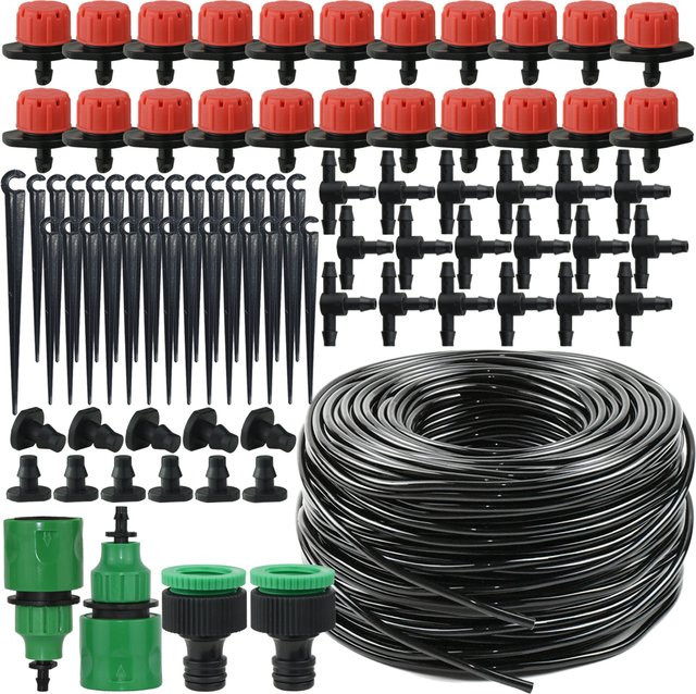 KESLA Micro-Tropfbewässerungssystem mit verstellbaren Tropfern und 1/4 Zoll Gartenschlauch für Topfpflanzen - Bild 1