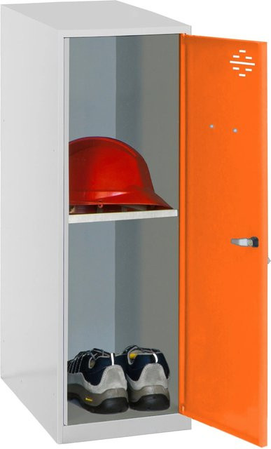 PROREGAL Schließfachschrank AMEGO Spind mit 1 Fachboden in Orange-Grau, H x B x T: 91,5 x 30 x 50 cm - Bild 1