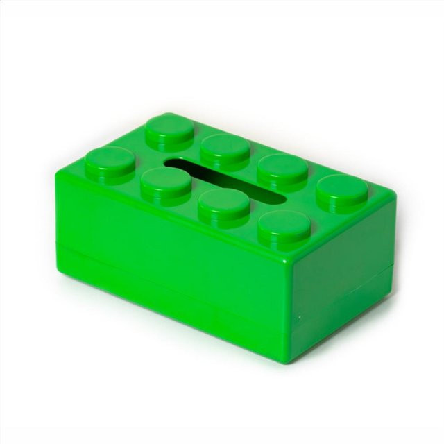 SEEQS Tissue Box Organizer in Baustein-Form aus Kunststoff, Grün - Bild 1