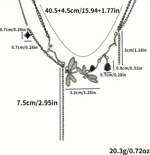 Choker-Halskette Libelle, Silber, Metall, Damen, Vintage - Bild 1