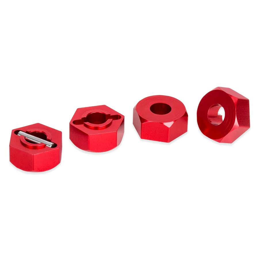 MALOM RC Rad Sechskantnabenadapter, 4-teiliges Set, Metall, Rot, 1:14 - Bild 2