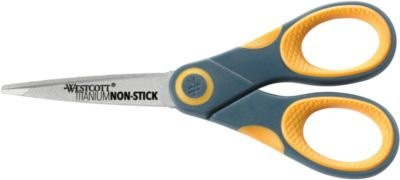 Westcott Schere aus rostfreiem Stahl mit Titanium-Nitrid-Beschichtung in Anthrazit, antihaftbeschichtet, für Rechts- und Linkshänder, Länge: 12,7 cm - Bild 1