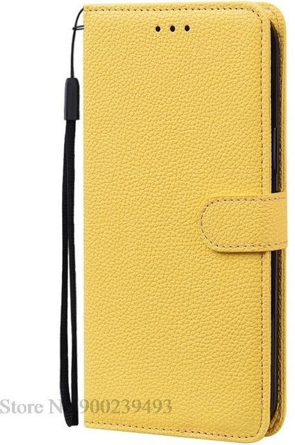 Leder-Flip-Hülle für Huawei P40 Lite 4G/5G und P40 Lite E in Gelb - Bild 1