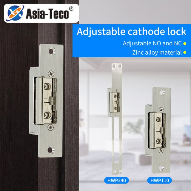 LUCKING DOOR Elektrisches Türschloss für Zutrittskontrollsysteme aus Edelstahl in Silber, 12V DC, NO/NC, ausfallsicher - Bild 1
