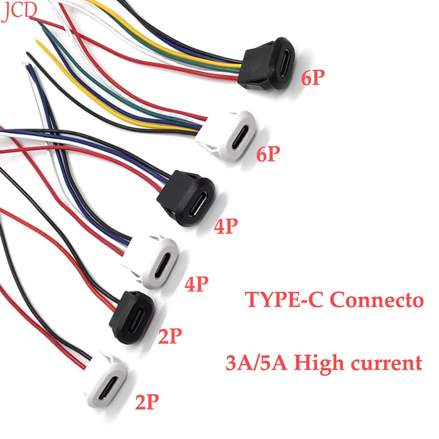 JCD USB Typ-C wasserdichter Steckverbinder mit Schweißdraht für Ladeschnittstellen - Bild 2