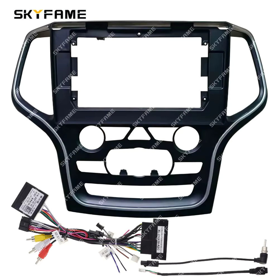 SKYFAME Auto-Rahmenadapter mit Canbus Box für Android Radio Armaturenbrett-Einbausatz für Jeep Grand Cherokee, Schwarz, 9/10/12,3/13,1 Zoll - Bild 2