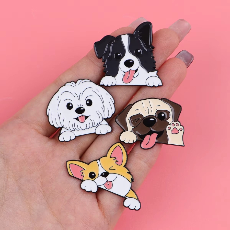 Brosche Metall, Cartoon-Hunde, Bunt, Unisex - Bild 3