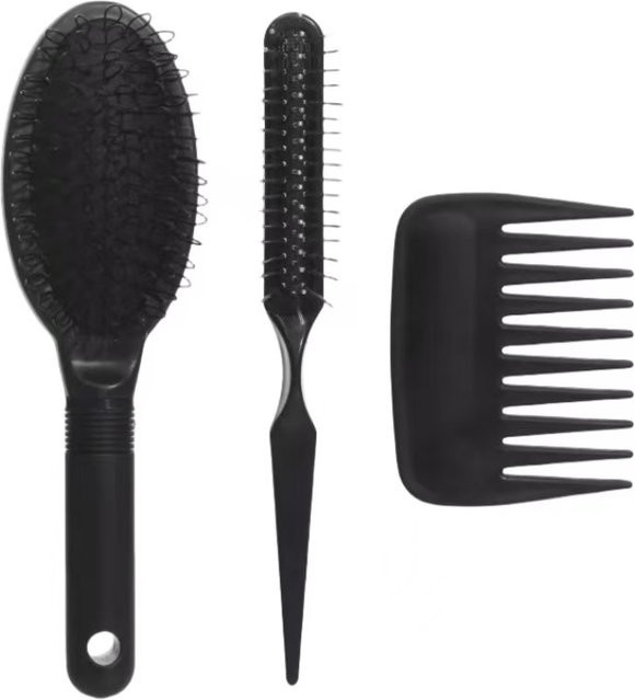 3-teiliges Perückenbürsten-Set mit Schlaufenbürste, Kamm und Kantenkamm - Bild 1
