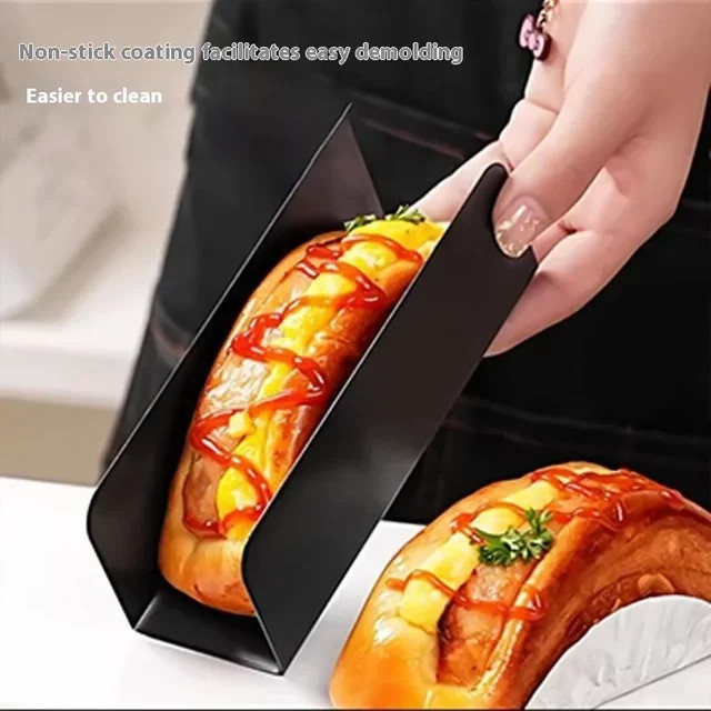 YUZI Antihaft Backform aus Kohlenstoffstahl in Schwarz für Hot Dogs, Toast und Gebäck - Bild 1