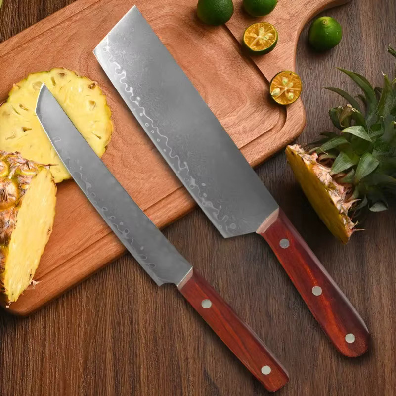 InLeung Damaskus Stahl Kochmesser mit Holzgriff für Fleisch und Sushi - Bild 2