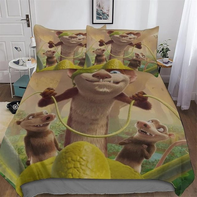 Lodestar Eiszeit Bettwäscheset mit 3D-Druck, Mehrfarbig, Mikrofaser-Polyester, B/H: 180 x 210 cm - Bild 1
