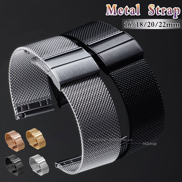 HQstrap Uhrenarmband Milanaise, Edelstahl, Silber, Unisex - Bild 1