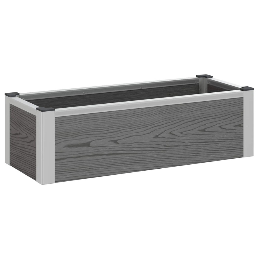vidaXL Hochbeet aus WPC und Aluminium in Grau, B/T/H: 75 x 30 x 22 cm - Bild 2