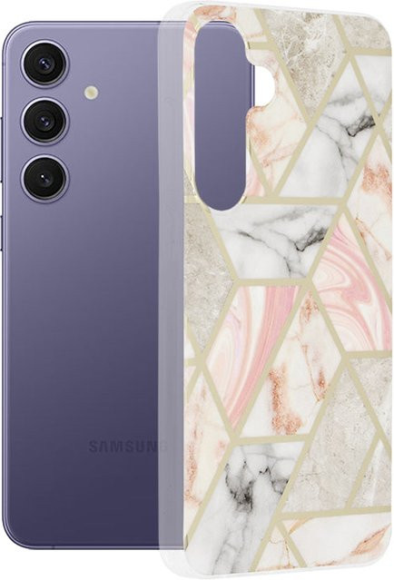 Techsuit Handyhülle für Samsung Galaxy S24+ S926 in Rosa mit Marble Design - Bild 1