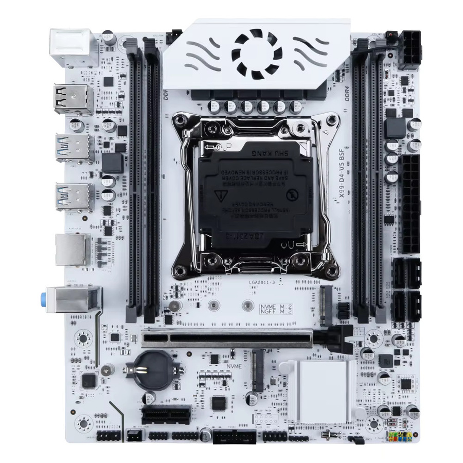 SOYO X99 Motherboard C612 Chipset mit LGA2011-3 Sockel, Dual Channel DDR4 Support, M.2 NVMe und TPM 2.0, Farbe: Weiß - Bild 2