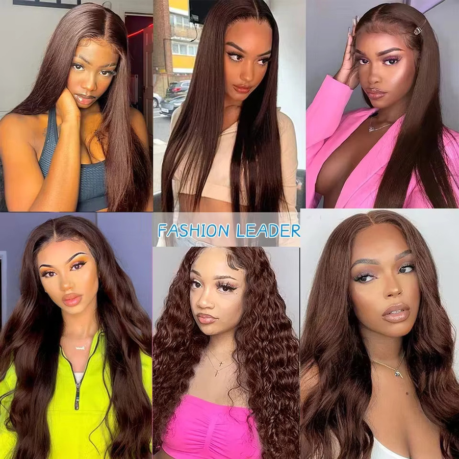 Fuduete Echthaarperücke, Remy Brazilian Straight, Schokoladenbraun, glatt - Bild 7