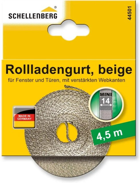 Schellenberg Rollladengurt Mini in Beige mit 14 mm Breite und 4,5 m Länge - Bild 1