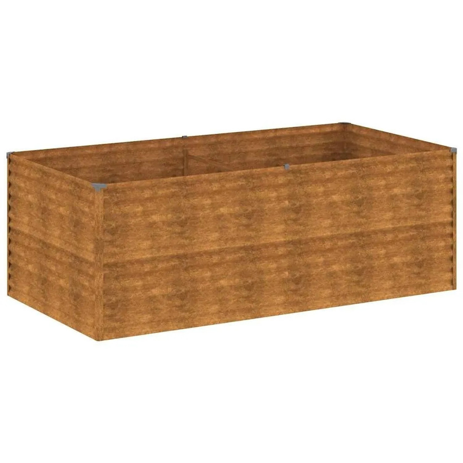 DELUKE Hochbeet AKSEL aus Cortenstahl in Braun, Metall-Pflanzenbeet für Gemüse und Blumen, B/T/H: 196 x 100 x 69 cm - Bild 2