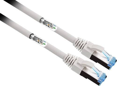 Renkforce RF-4732886 RJ45 Patchkabel CAT 6a S/FTP Ethernet LAN, Grau, Länge: 2,00 m - Bild 1